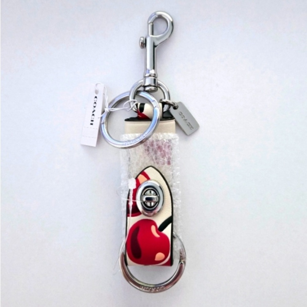 Coach Trigger Snap Bag Charm With Cherry Print - Picture 7 of 10